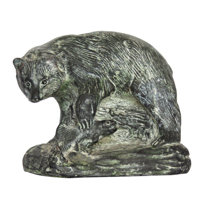 Black Soapstone Inuit Bear Carving