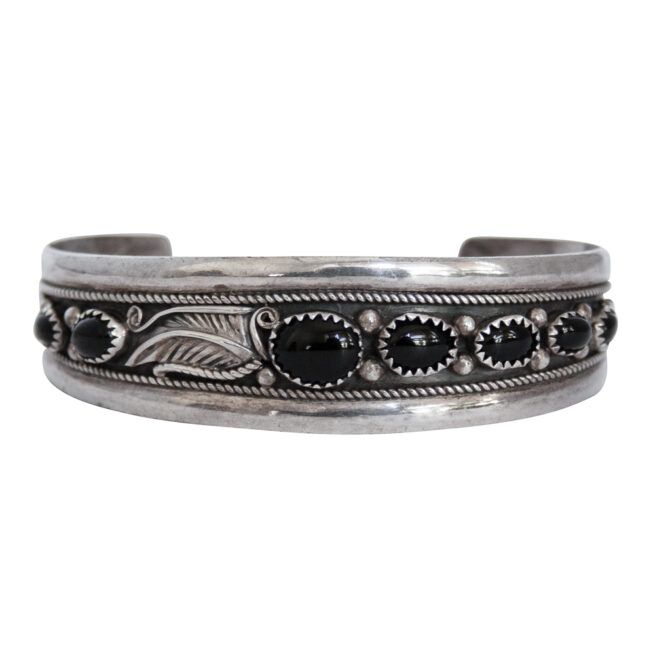 Ella Cowboy Jet Silver Navajo Bracelet