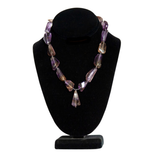 Faceted Ametrine Hematite Beaded Necklace