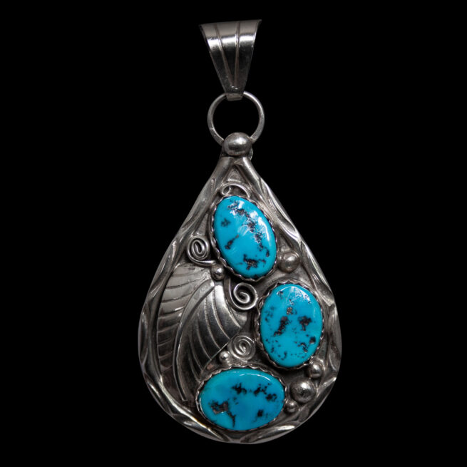 Herbert Tsosie Navajo Turquoise Pendant