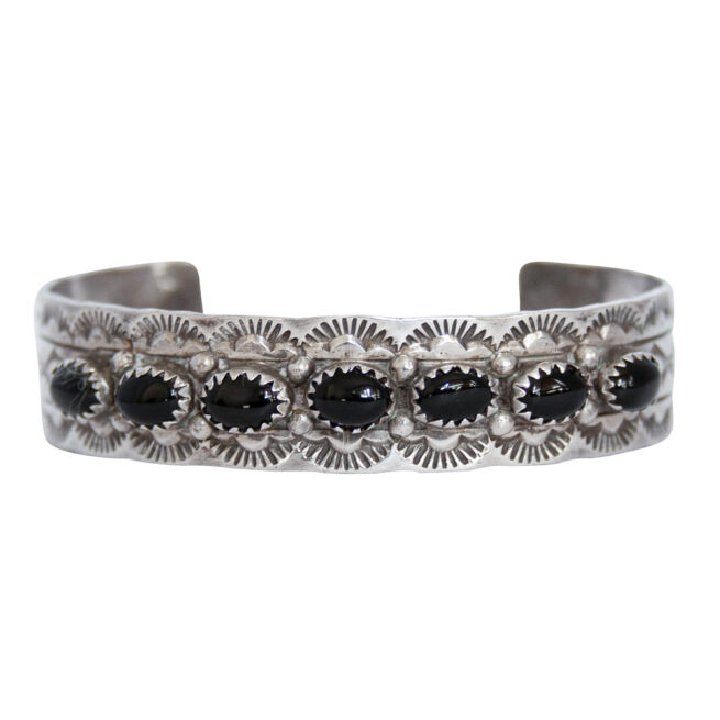 Jerry Bahe Jet Silver Navajo Bracelet