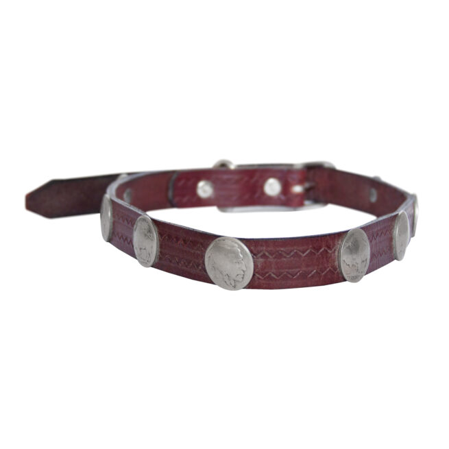 Large Santo Domingo Dark Leather Dog Collar