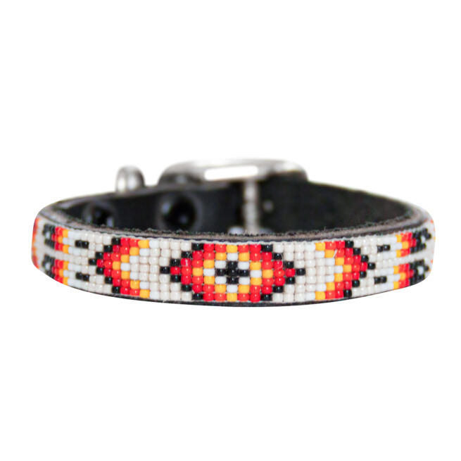 Multicolour Zuni Beaded Dog Collar - Small