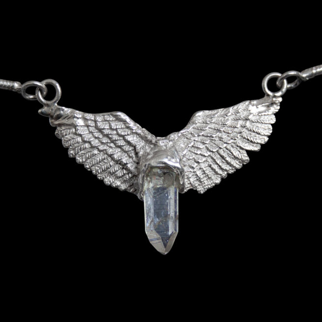 Silver Winged Quartz Necklace