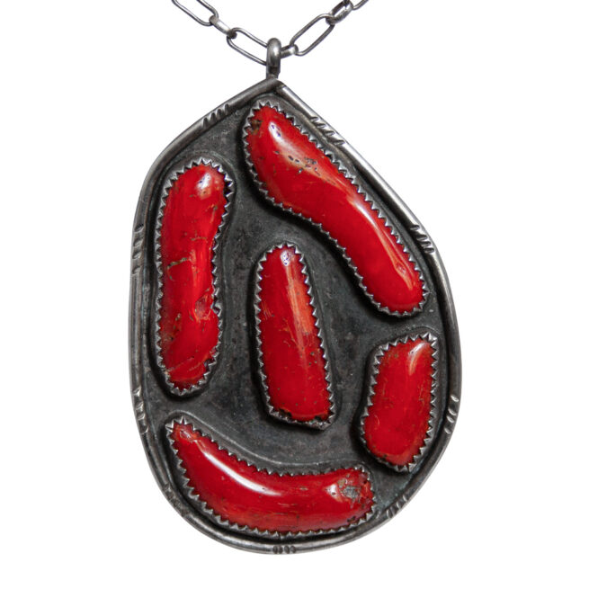 Vintage Navajo Red Coral Pendant