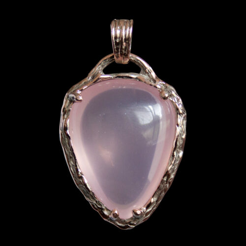 9K Gold Rose Quartz Pendant