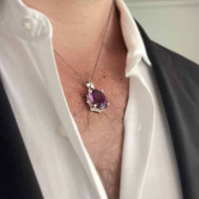 Faceted Amethyst Silver Pendant