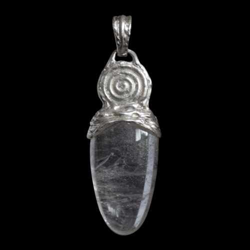 Silver Spiral Quartz Pendant