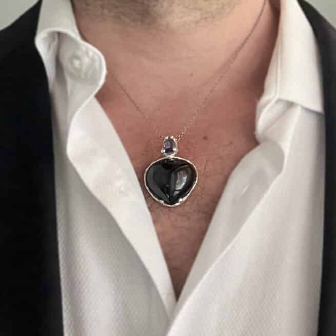 Spinel Iolite Silver Pendant