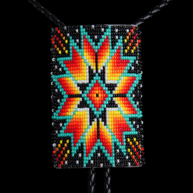 Beaded Bolo Tie - Fireworks