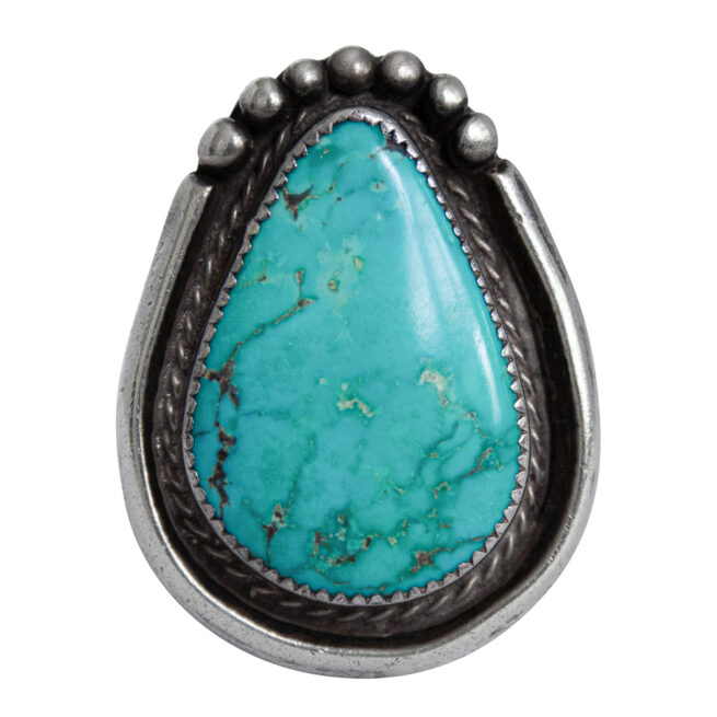 Dotted Teardrop Turquoise Ring