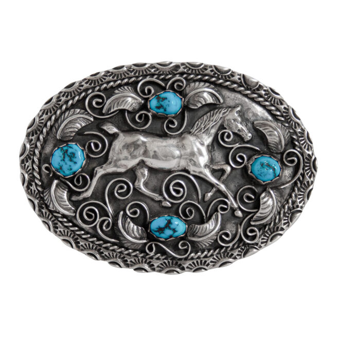 Navajo Horse Belt Buckle