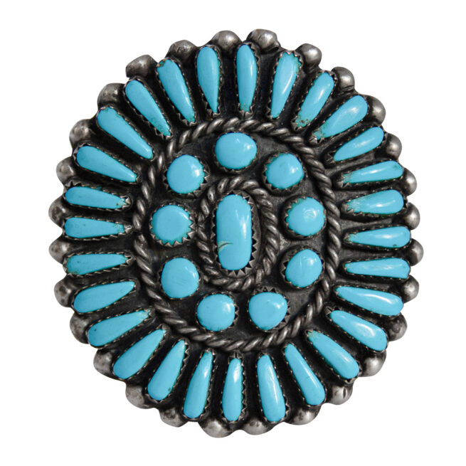 Round Turquoise Sunburst Ring