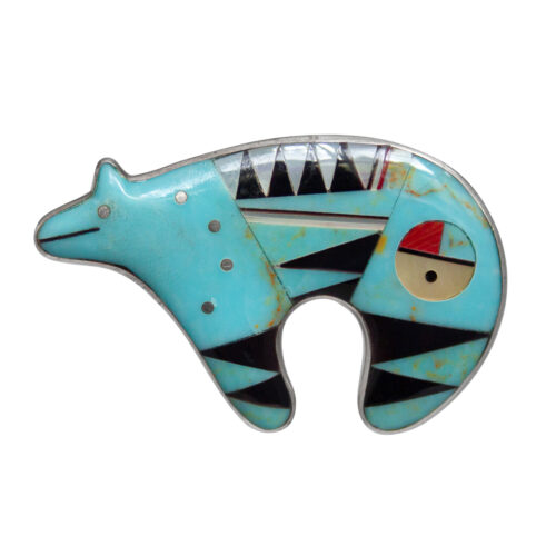 Turquoise Bear Pin Pendant