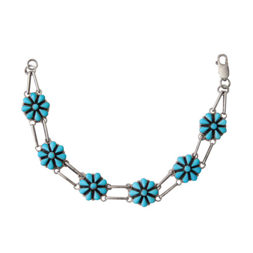 Turquoise Flower Chain Bracelet