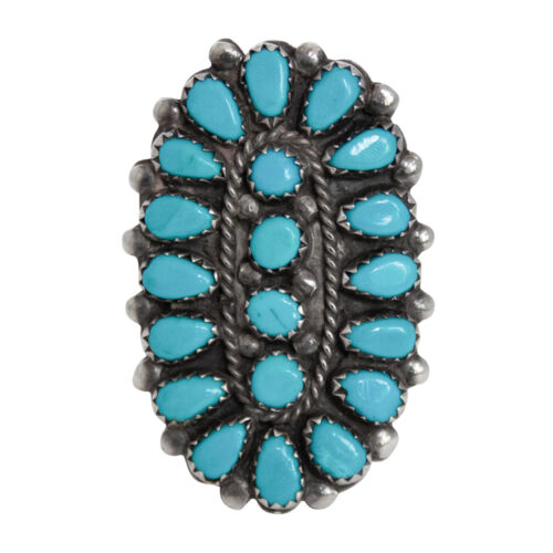 Turquoise Sunburst Zuni Ring