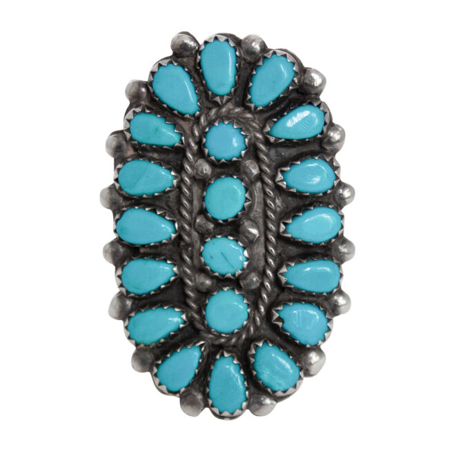 Turquoise Sunburst Zuni Ring