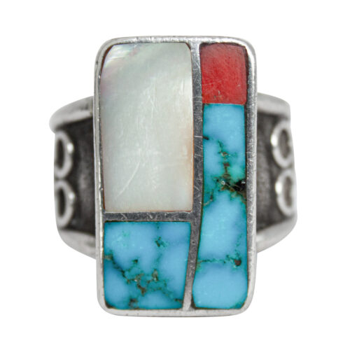 Vintage Tricolour Mosaic Ring