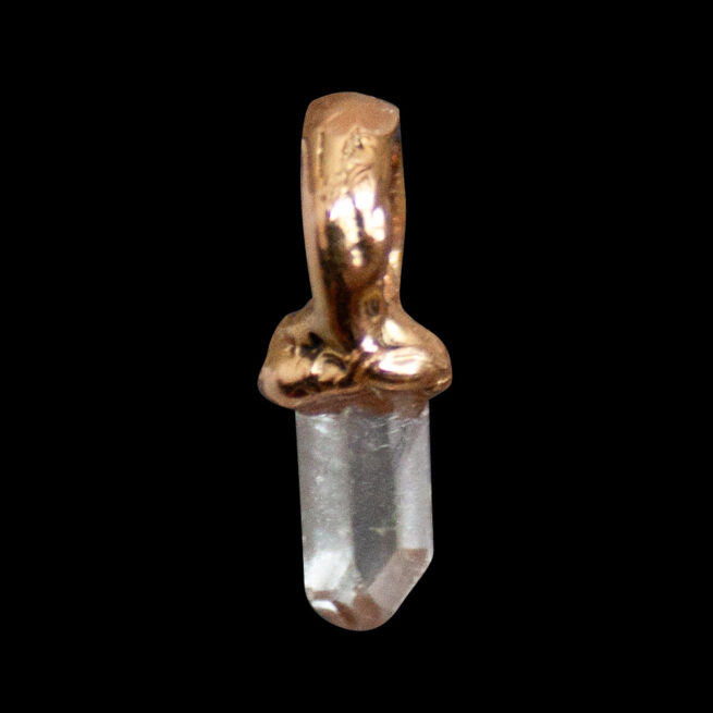 18K Gold Mini Quartz Pendant