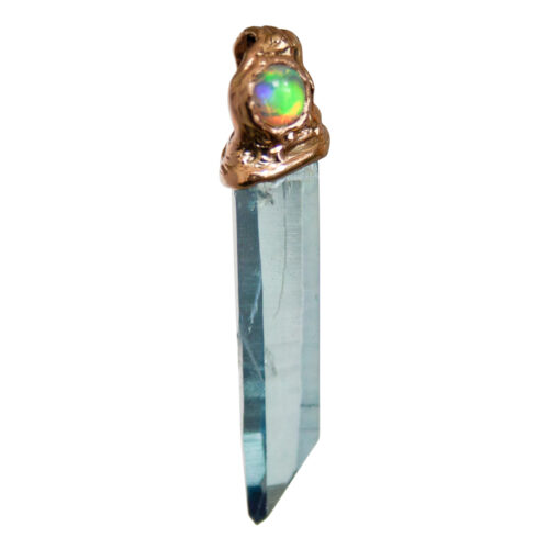 18K Gold Opal Aqua Aura Pendant