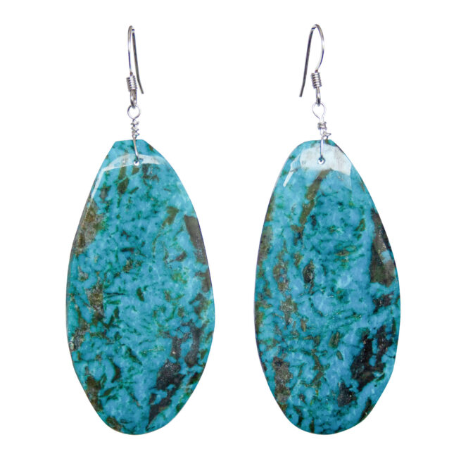 Blue Turquoise Slab Earrings