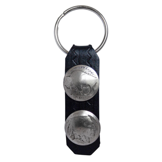 Buffalo-Chief Black Leather Keyring