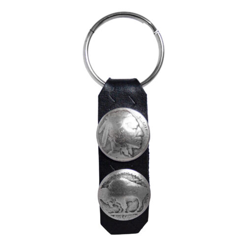 Chief-Buffalo Black Leather Keyring