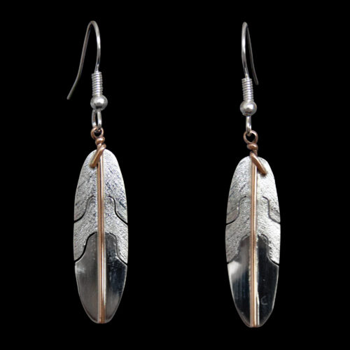 Gold Silver Feather Earrings