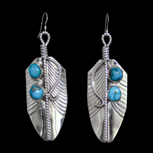 Myron Begay Feather Earrings