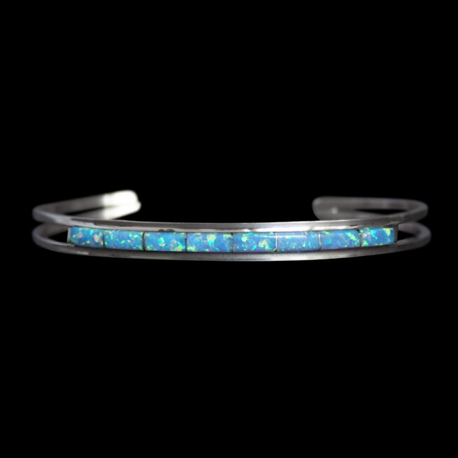 Single-Row Blue Opal Bracelet