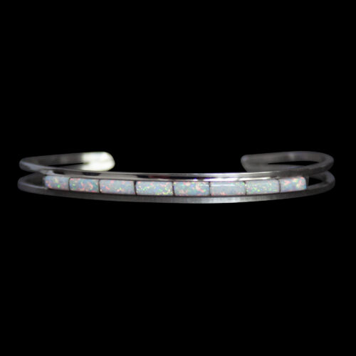 Single-Row White Opal Bracelet