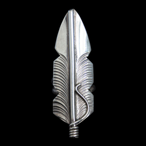 Straight Silver Feather Ring