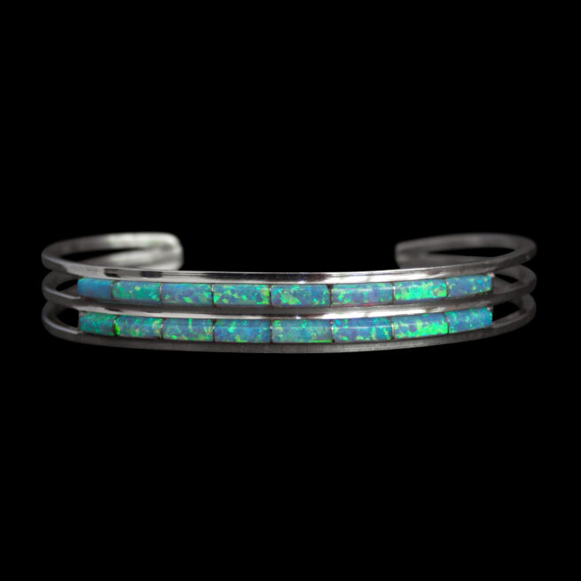 Twin-Row Blue Green Bracelet