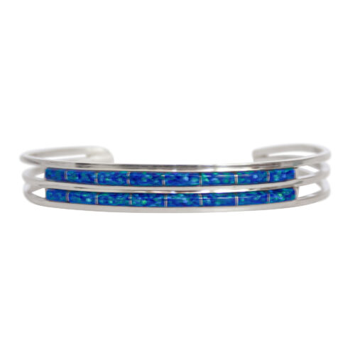 Twin-Row Deep Blue Bracelet-5