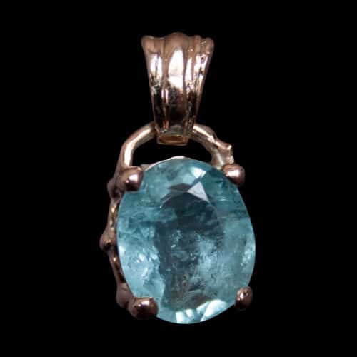 9K Gold Aquamarine Pendant