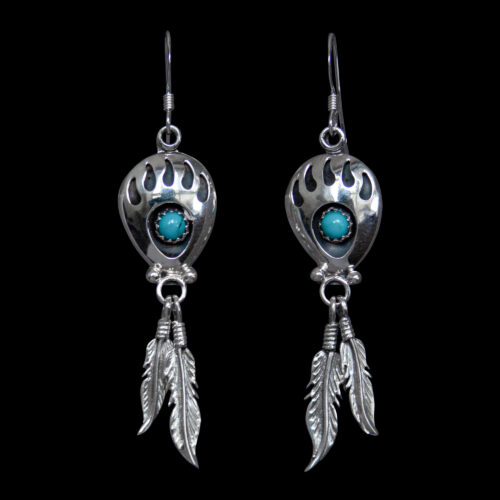 Bear Paw Feather Earrings