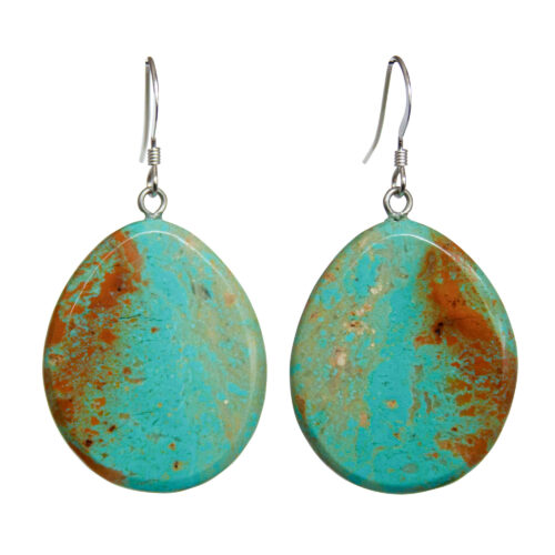 Blue Brown Slab Earrings