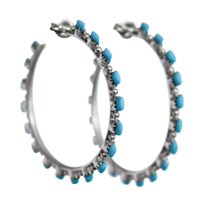 Full Circle Turquoise Hoops