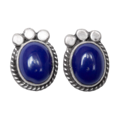 Lapis Silver Stud Earrings