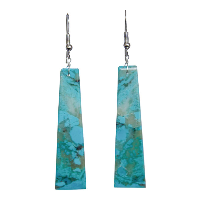 Long Flat Turquoise Earrings