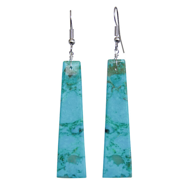 Long Rectangular Turquoise Earrings