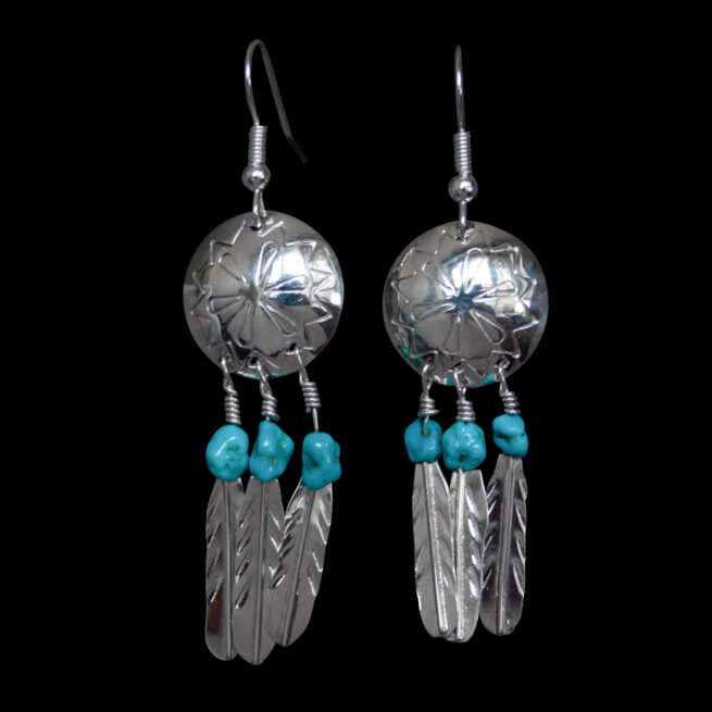 Medicine Shield Turquoise Earrings