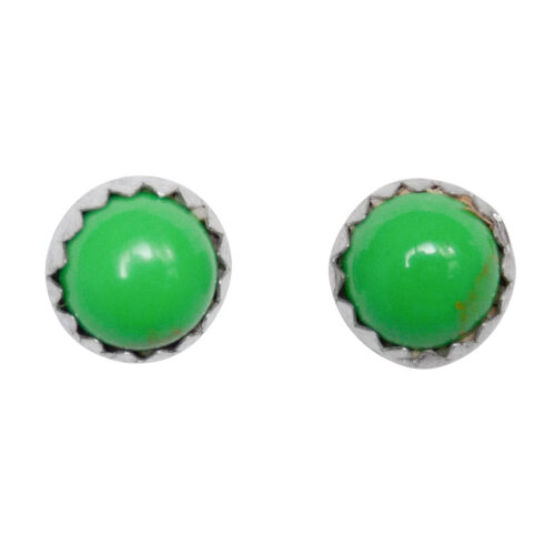 Round Variscite Stud Earrings