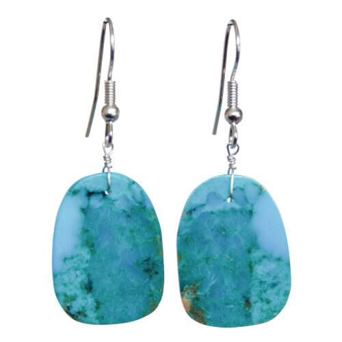 Short Turquoise Slab Earrings