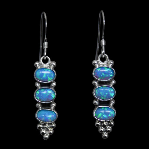 Triple Opal Zuni Earrings