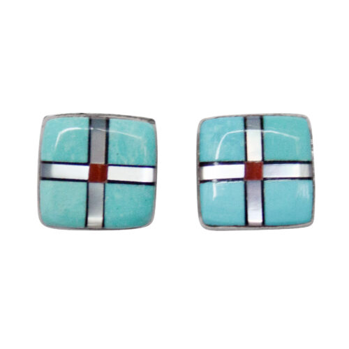 Turquoise Box Earring Studs