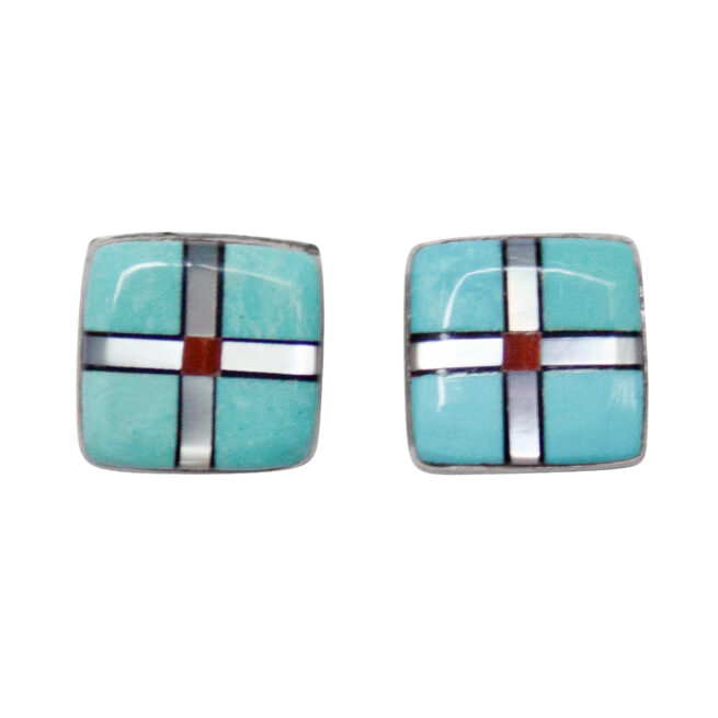 Turquoise Box Earring Studs