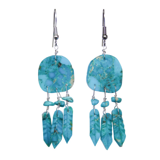 Turquoise Shield Earrings - Large