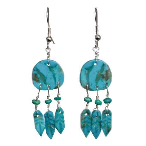 Turquoise Shield Earrings - Small