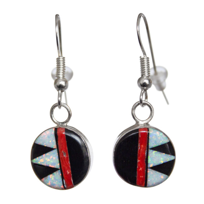 Zuni Inlay Disc Earrings